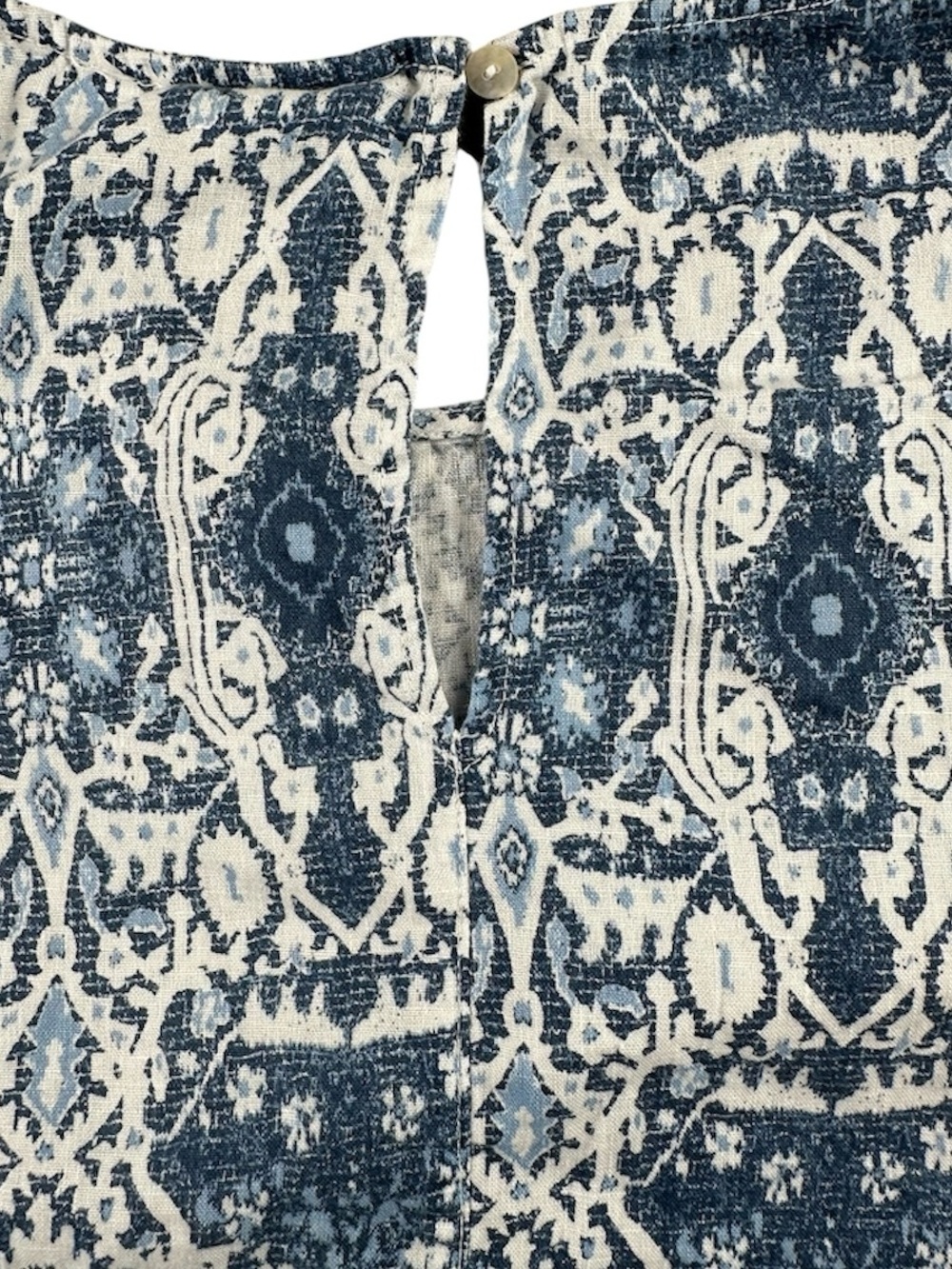 Rachel Zoe Linen Ikat A-Line Dress Blue White Size Large - Picture 5 of 7